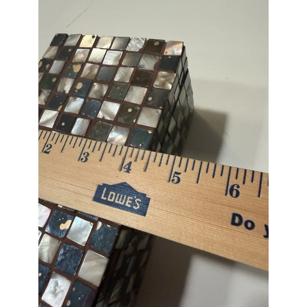 Beautiful Handmade & Applied Multicolor Mosaic Glass Tiles Wood Box lined